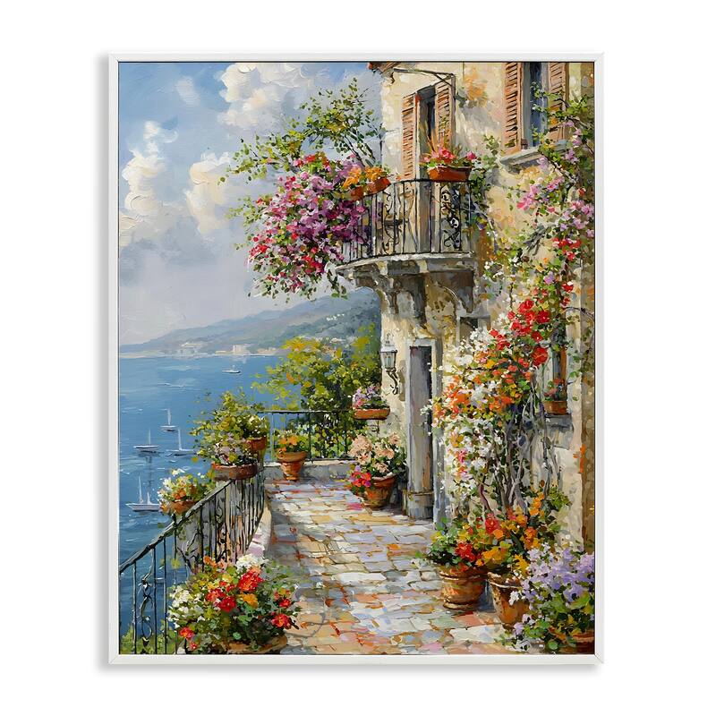 Stupell Botanical Lined Seaside Framed Giclee Art Design By Franklyn Gregory - 16 x 20 - White