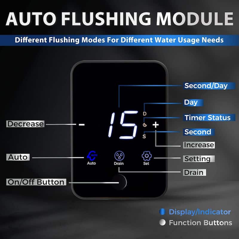 iSpring WSP200ARJ-BP NSF Certified Spin-Down Sediment Water Filter w/ Bypass, 200 Microns, 4 Modes, Touch-Screen Flushing Module