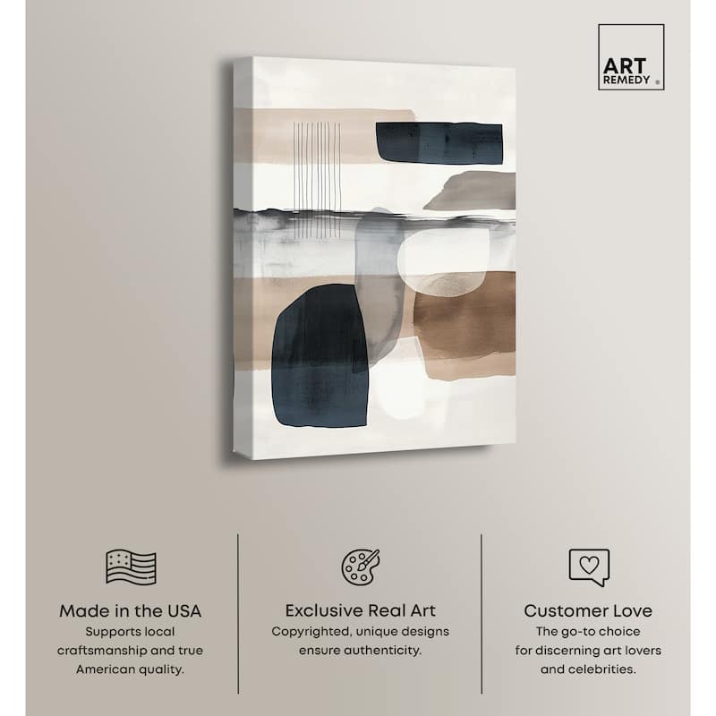 Art Remedy Layers Of Depth Gallery Wrapped Abstract Shapes 1 Piece Canvas Wall Art