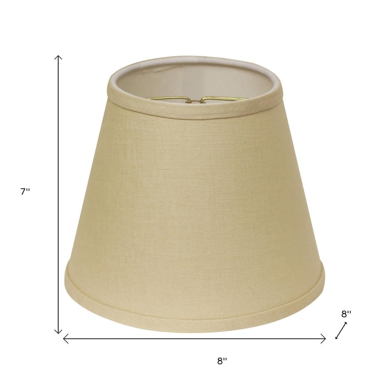HomeRoots Beige Linen Empire Lamp Shade - 8" L x 8" W x 6.5" H