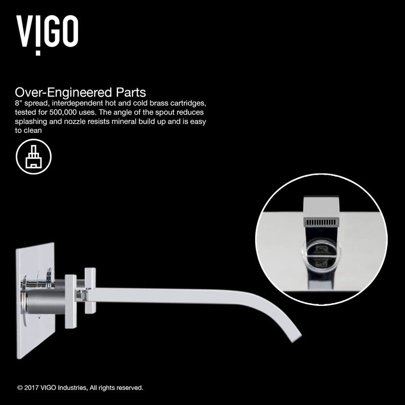 VIGO Titus 3" H 2-Handle Wall Mount Bathroom Faucet