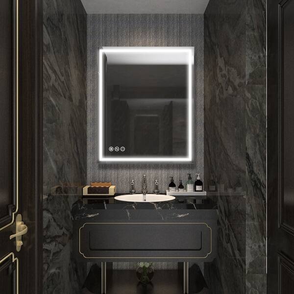 Shop 30 X 36 Inch Led Lighted Bathroom Wall Mounted Mirror 30 36 Overstock 32188136