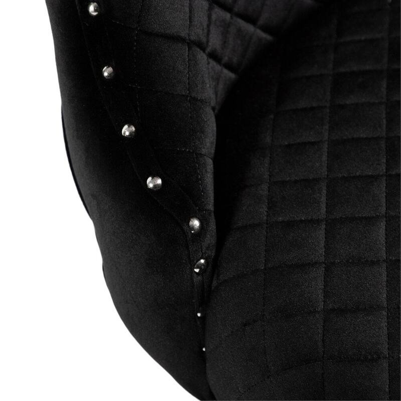 Glam Upholstered Side Chairs Set Black Finish