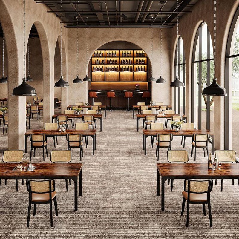 78.7" Rectangular Dining Table, Wood Kitchen Table for Home, Restaurant, Cafe, Office, Apartment, Bakery