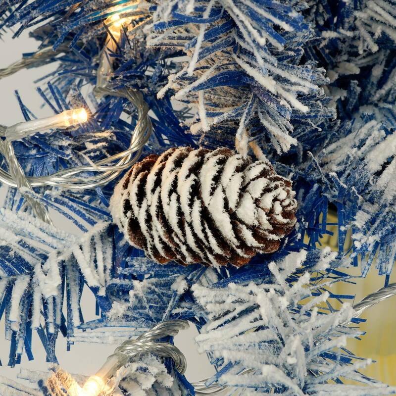 Pre-lit Xmas Tree Artificial Christmas 4-Piece Set in Blue