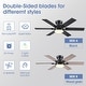 preview thumbnail 2 of 9, 46/52-Inch Low-Profile Ceiling Fan with 32W LED Light and Remote Control, 6 Dual-Finish Blades, Reversible DC Motor