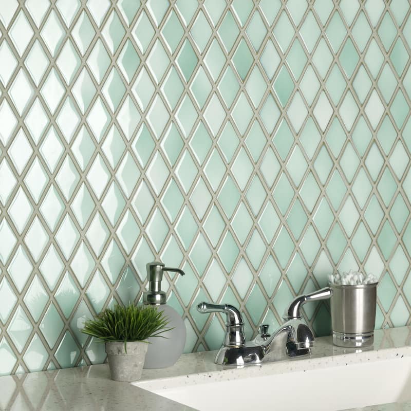 Merola Tile Hudson Kite Pistachio 10-1/8" x 11-3/4" Porcelain Mosaic Floor and Wall Tile