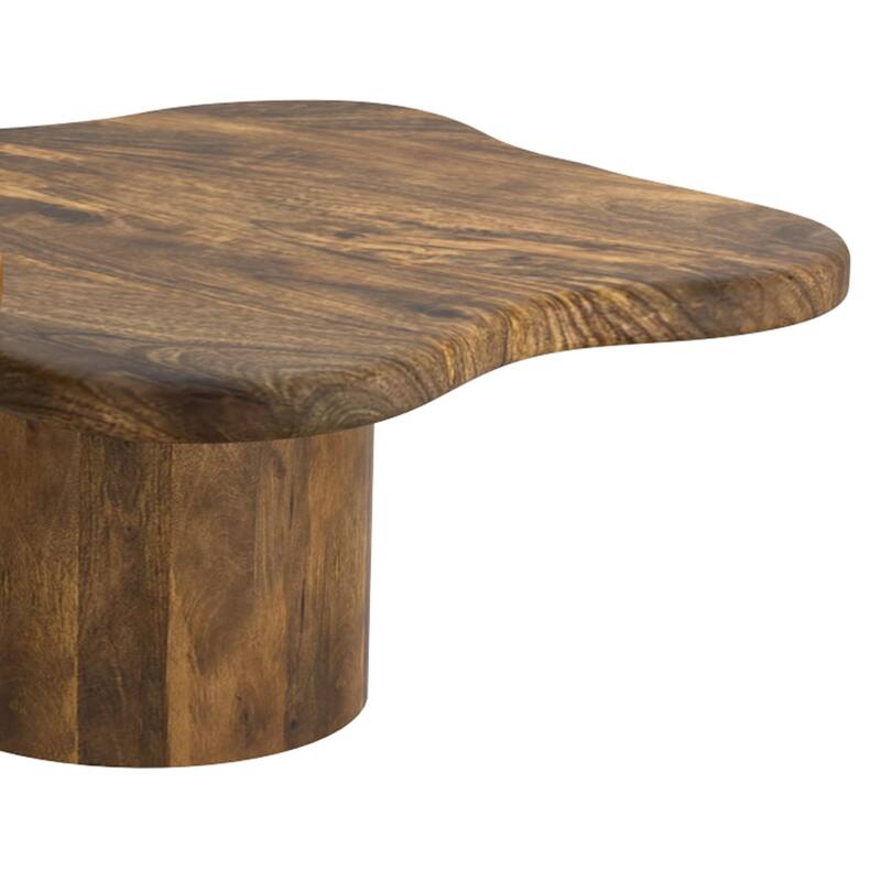 Mid-Century Modern Solid Mango Wood Large Coffee Table