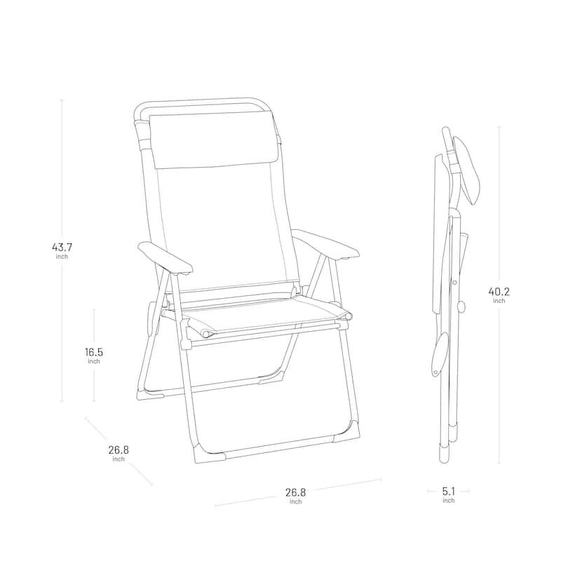 Lafuma Alu Cham XL Multi-Position Folding Armchair - Set of 2