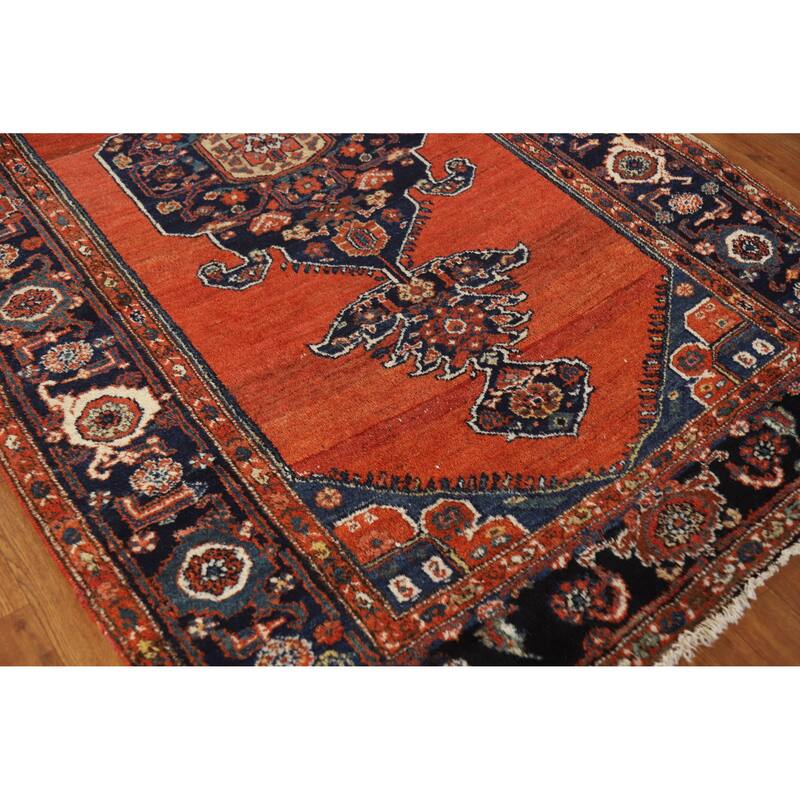 Hand Knotted Oriental 100% Wool Carpet Traditional Medallion Oranges & Rust Malayer Area Rug - 8' 0'' X 4' 6''