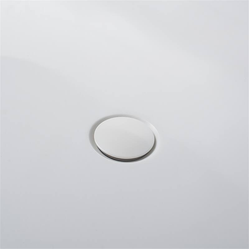 63" Matte White Solid Surface Bathtub