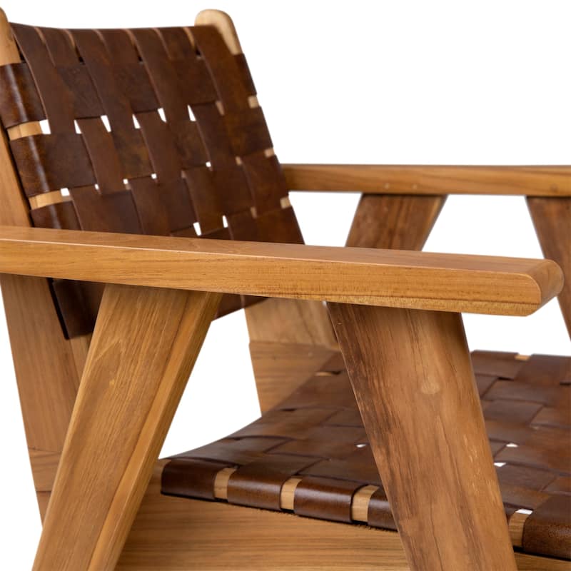 Seena Teak Upholstered Dining Chair, Brown