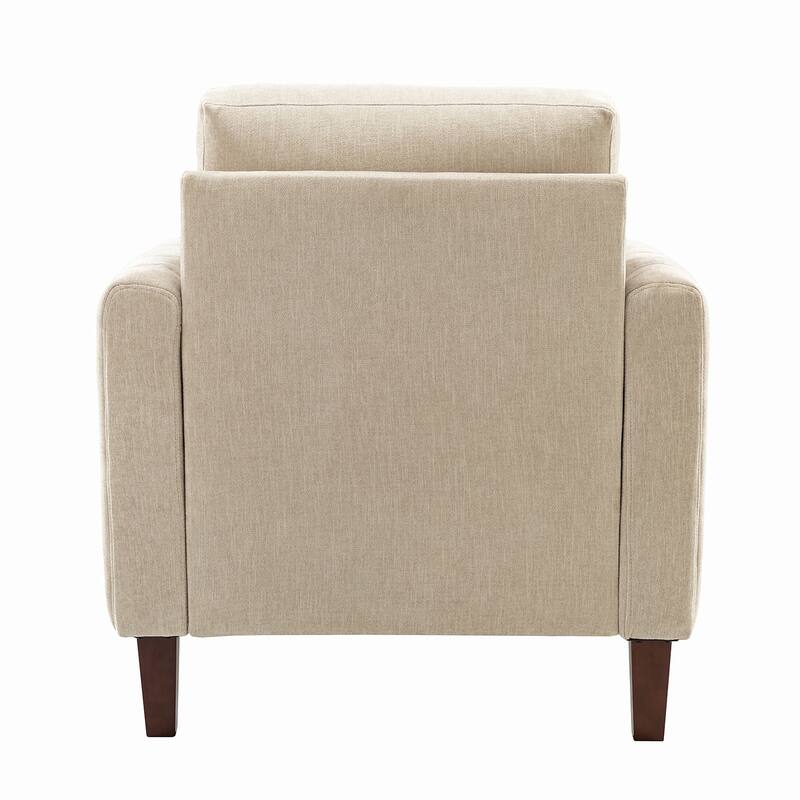 Ganymedes Upholstered Accent Club Chair with Wood Legs by HULALA HOME - TAN