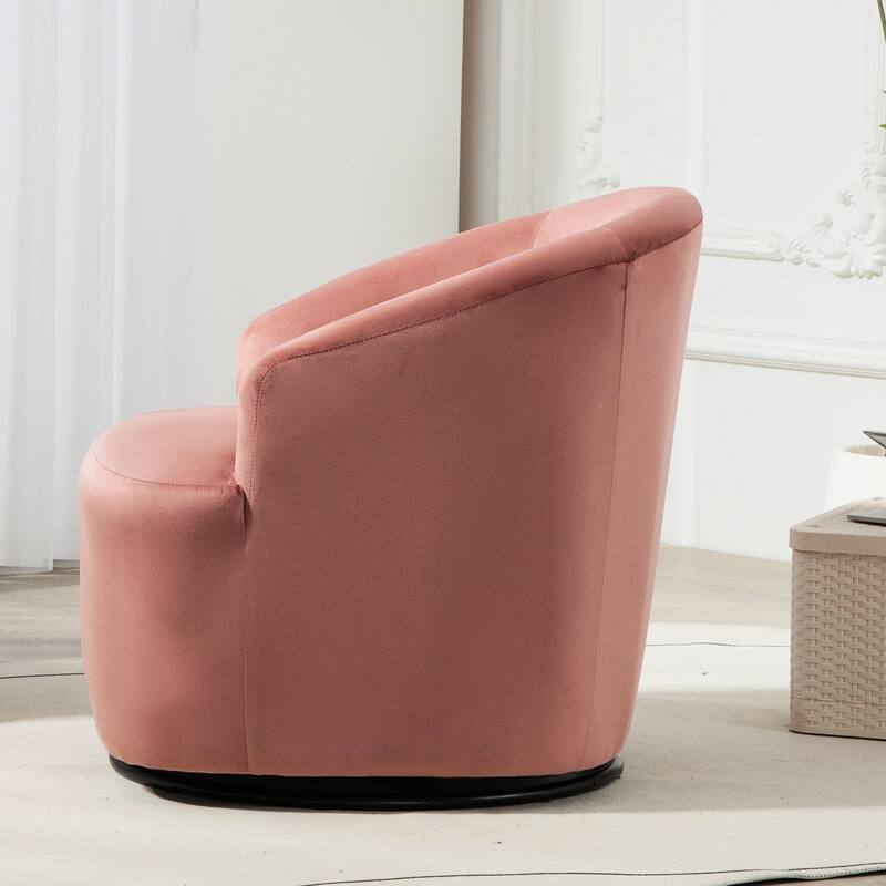 Modern Velvet Upholstered Swivel Accent Chair