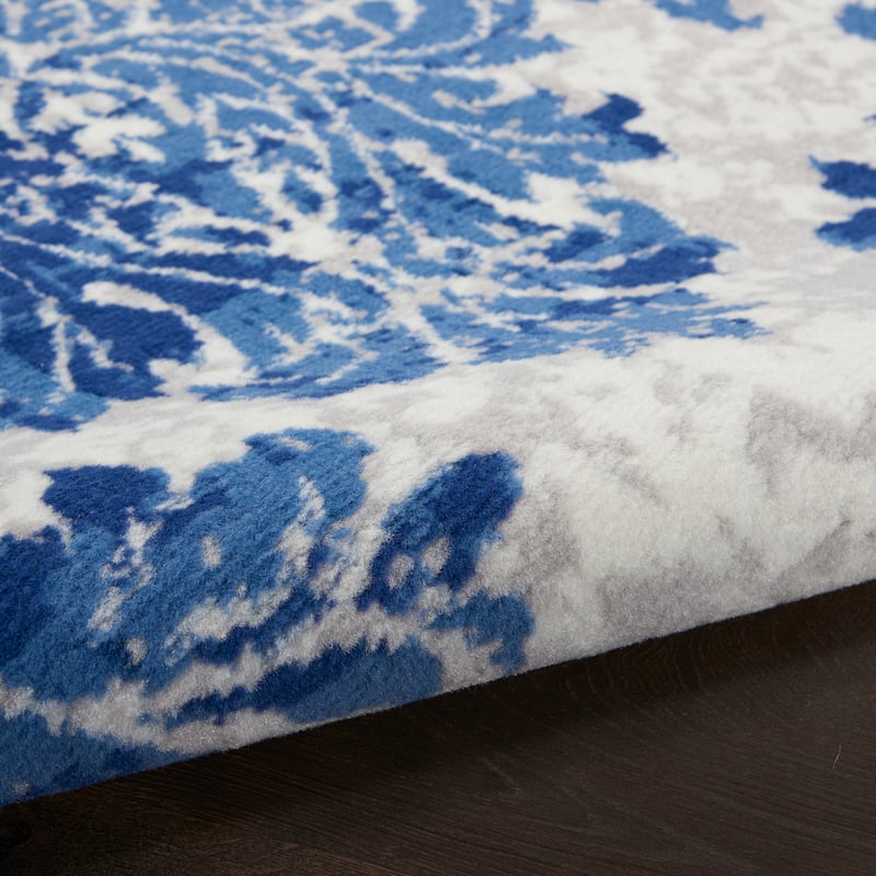 Nourison Whimsicle French Country Botanical Ivory Navy Area Rug