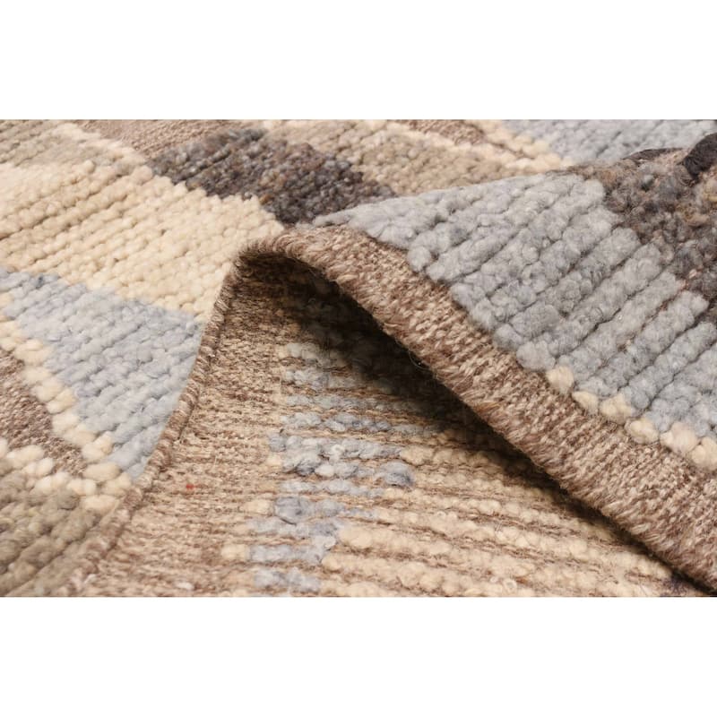 ECARPETGALLERY Hand-knotted Tangier Brown Wool Rug - 5'0 x 7'10