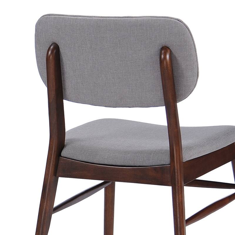 Set of 2 Mid - Century Upholstered Dining Chair with Rubberwood Frame