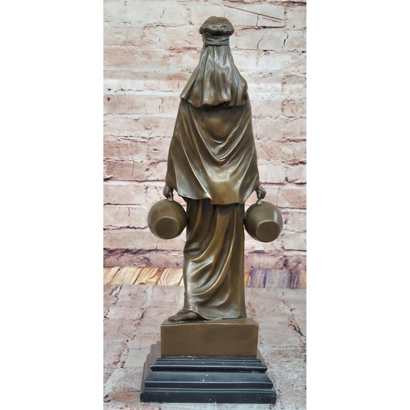 Aldo Vitaleh Water Carrier After Dominique Alonzo – Bronze Sculpture On Marble Base