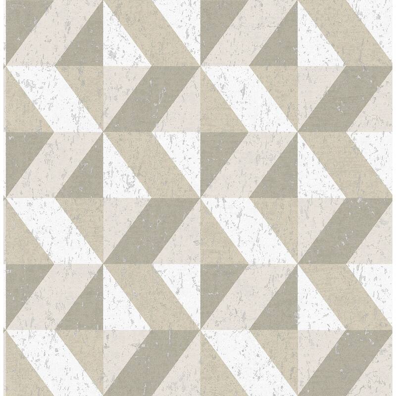 A-Street Prints Cerium Neutral Concrete Geometric Wallpaper