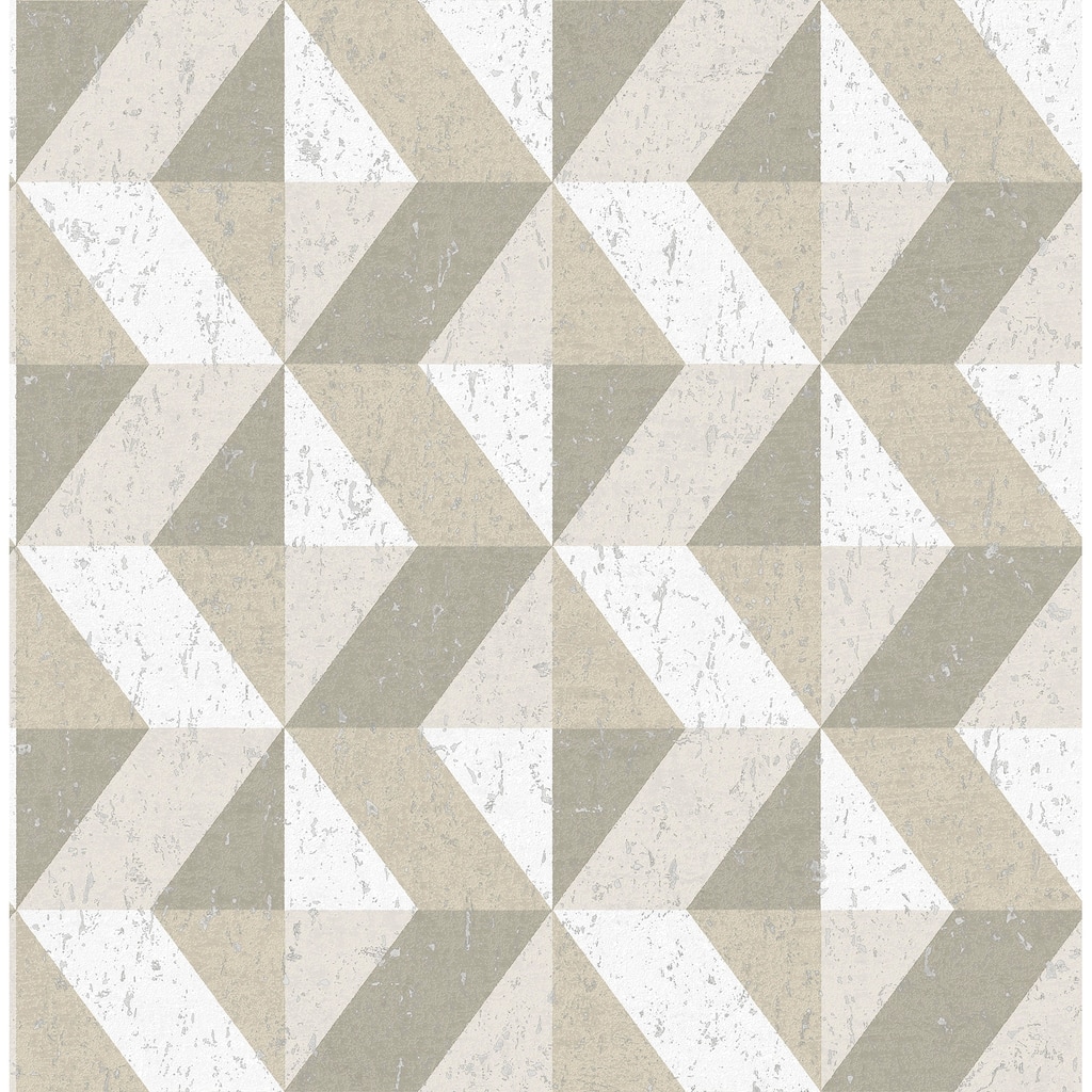 A-Street Prints Cerium Neutral Concrete Geometric Wallpaper