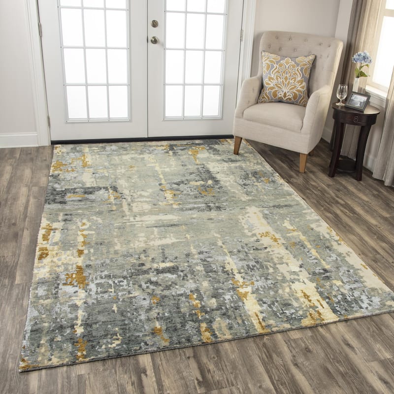 Alora Decor Noble Abstract Hand-knotted Wool Blend Rug