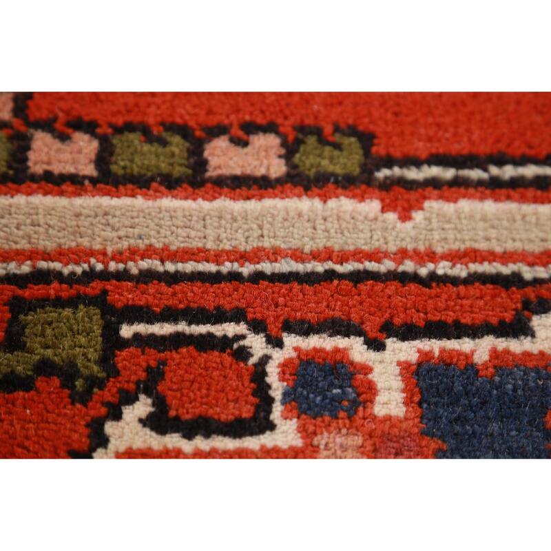 Hand Knotted Oriental 100% Wool Carpet Traditional Medallion Oranges & Rust Heriz (serapi) Area Rug - 11' 10'' X 9' 0''