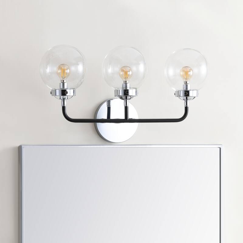 Bevin Contemporary Transitional Iron/Glass LED Vanity Light, by JONATHAN Y