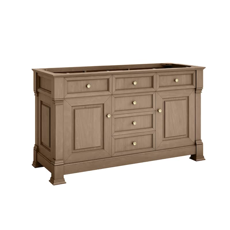Brookfield 60S" Single Vanity, Pecan - No Top