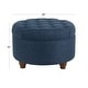 preview thumbnail 9 of 25, HomePop Large Tufted Round Storage Ottoman - Navy