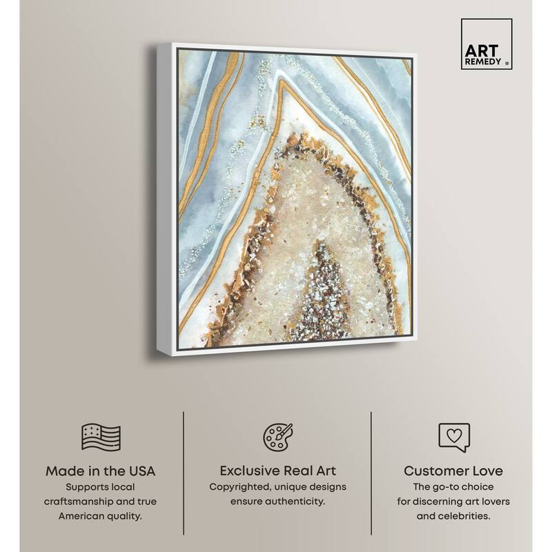 Art Remedy Clarity Art Framed Mineral, Agate & Geode 1 Piece Canvas Wall Art