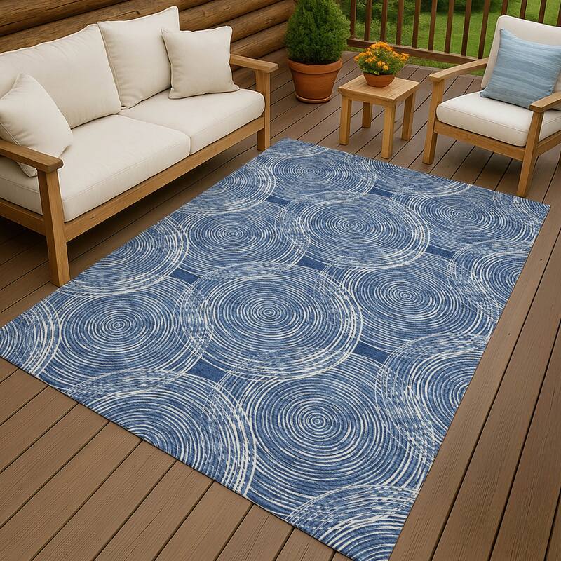Machine Washable Indoor/ Outdoor Modern Pune Chantille Rug