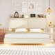 preview thumbnail 2 of 8, Queen Size Floating Platform Bed with Storage, Night Light and USB Charger