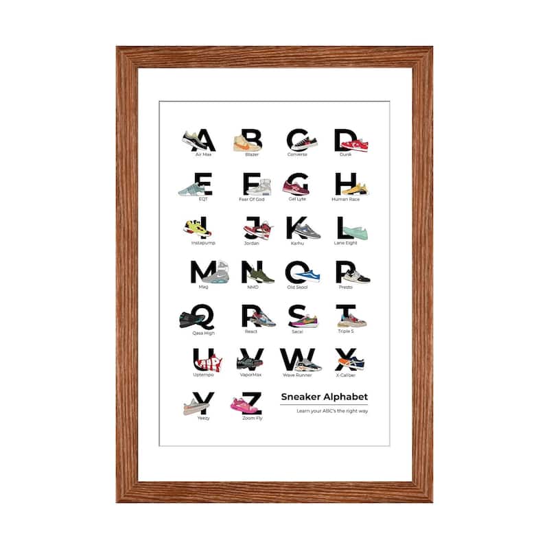 iCanvas "Sneaker Alphabet" by avesix - Walnut - 32x24x1
