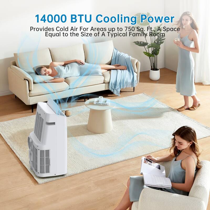 14,000Btu Portable Air Conditioner, Cools up to 750 Sq.ft