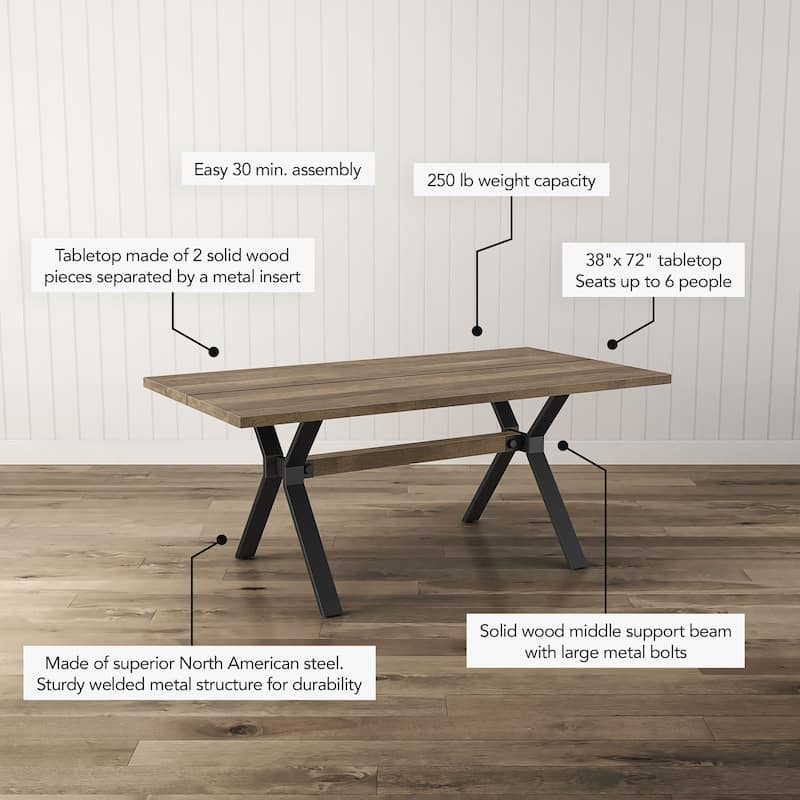 Amisco Leonie Table and Hadley Chairs 7-Piece Dining Set