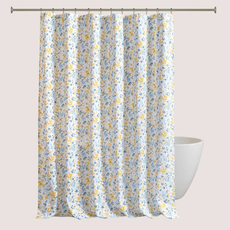 Nora 100% Cotton Floral Shower Curtain
