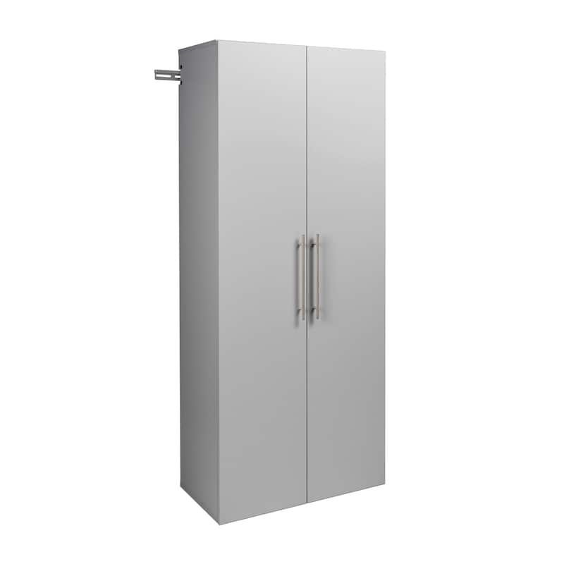 Prepac HangUps 30" Black Large Wall Mounted Garage Cabinet - Light Gray