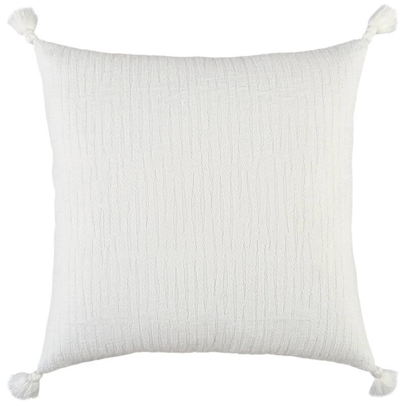 20" White Tonal Abstract Stripe Throw Pillow