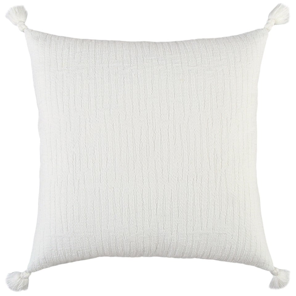 20" White Tonal Abstract Stripe Throw Pillow