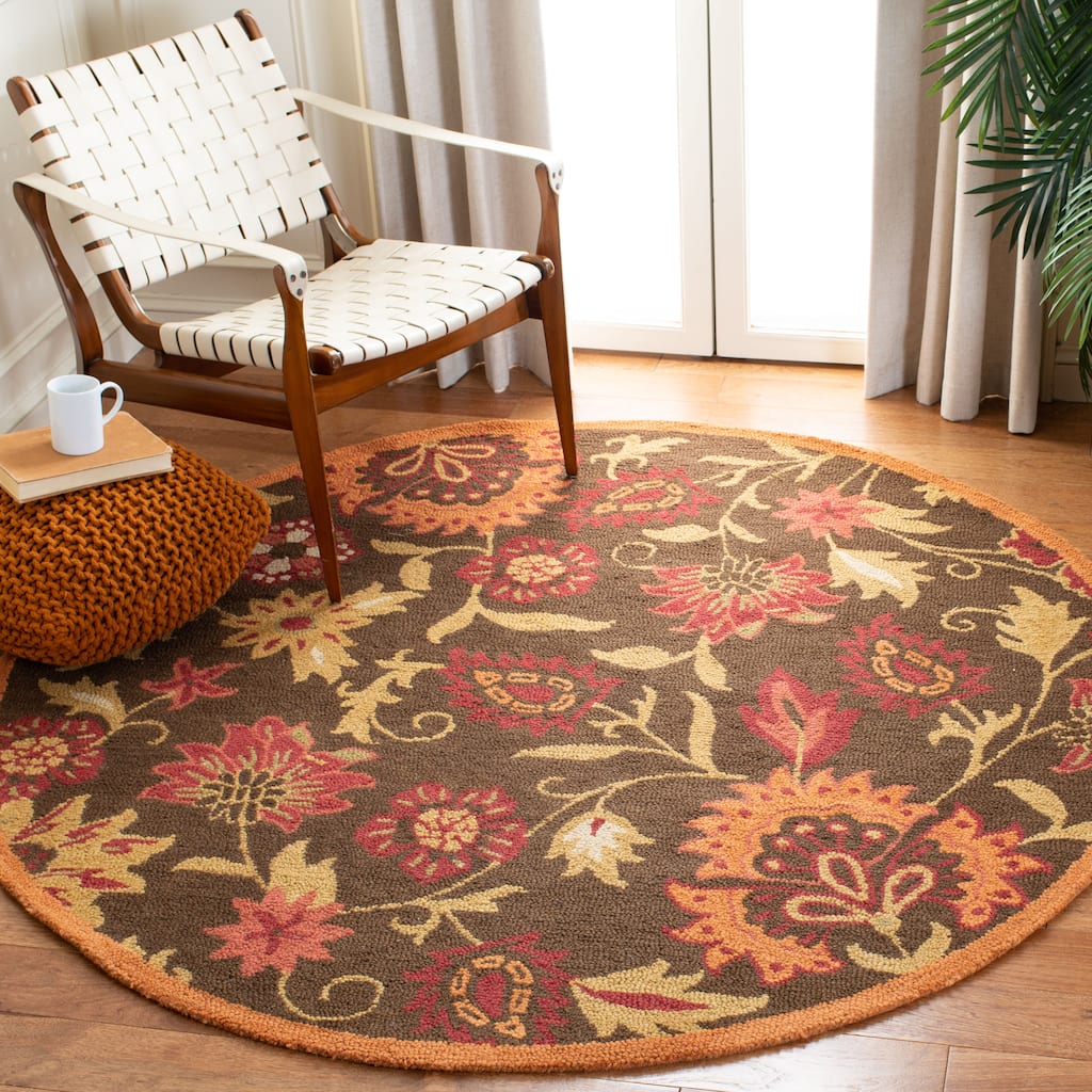 SAFAVIEH Handmade Blossom Ottavina Modern Floral Wool Rug