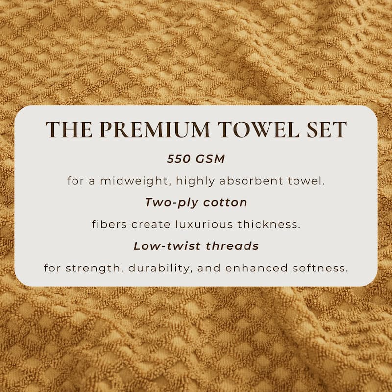 Linery & Co. Cotton Diamond Waffle Texture Bath Towels
