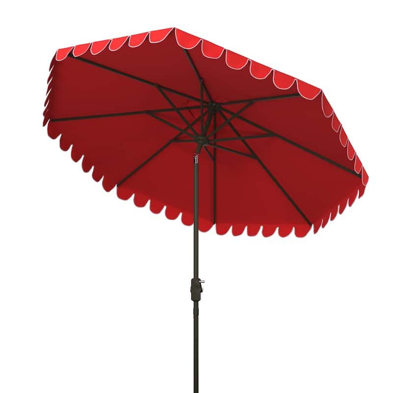 SAFAVIEH Outdoor Gracelyn 11Ft Round Crank Umbrella