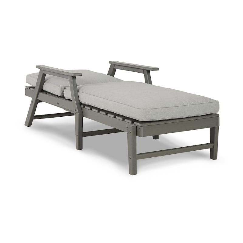 Signature Design by Ashley Visola Outdoor Poly All Weather Chaise Lounge with Cushion - 32.75" W x 78" D x 24.38" H