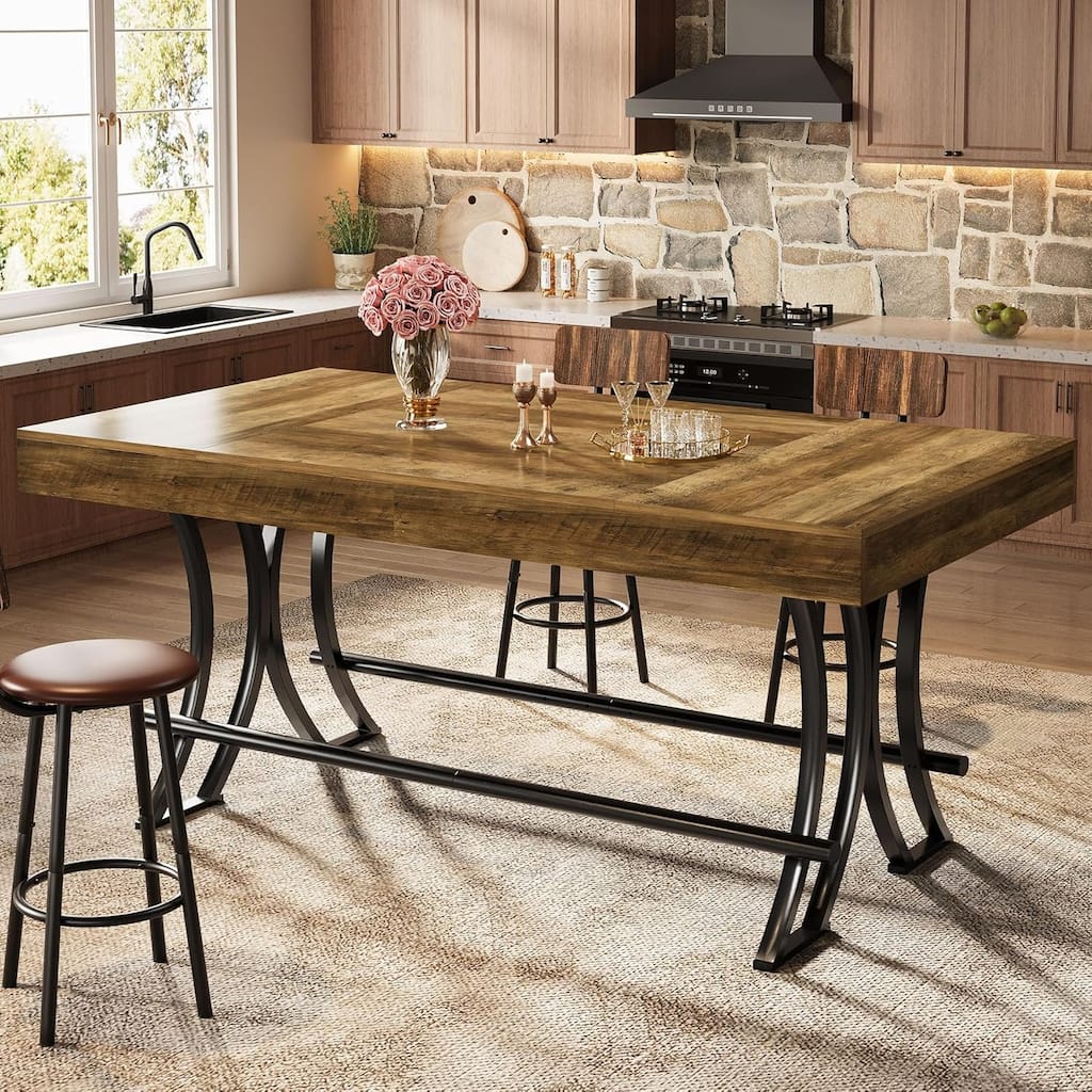 63" Industrial Bar Height Table for Drinking & Dining