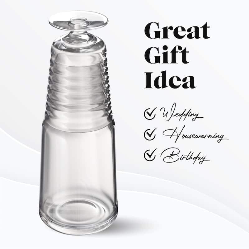 American Atelier Bedside Water Carafe with Footed Glass/Lid