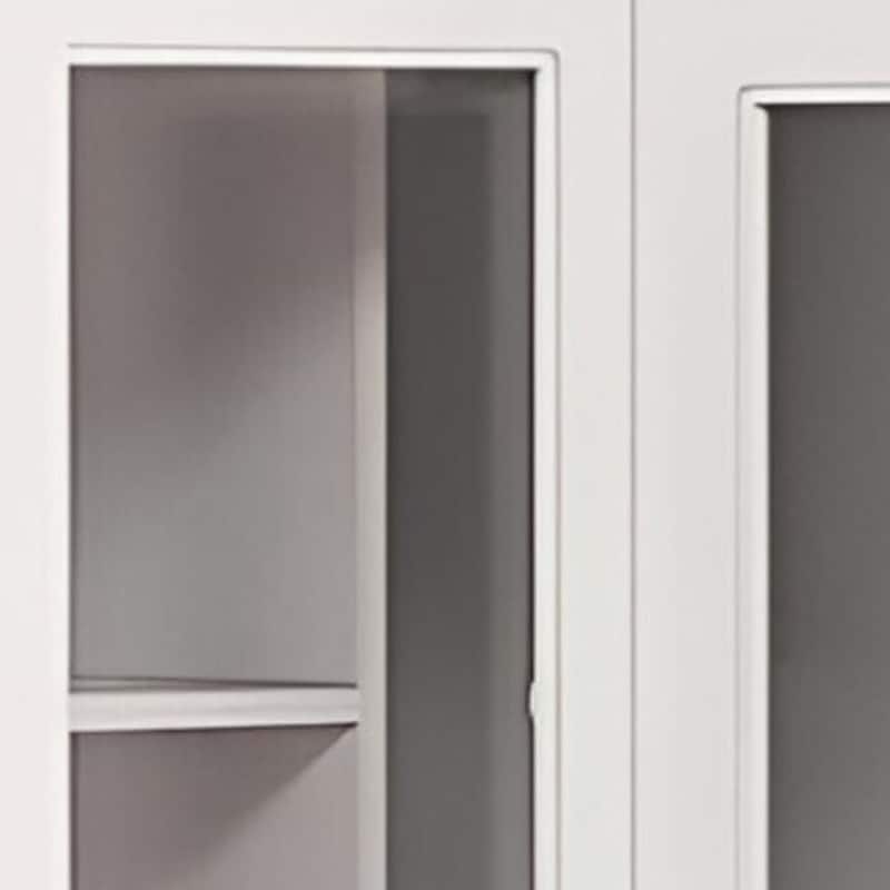 HomeRoots 71" White Wood Four Door Corner Combo Dresser