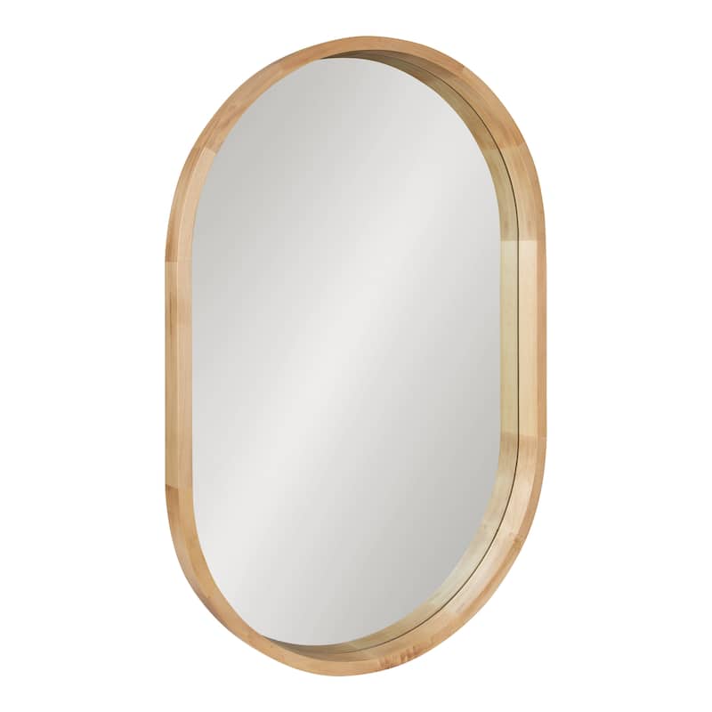 Kate and Laurel Hutton Wood Framed Capsule Mirror - 24x36 - Natural