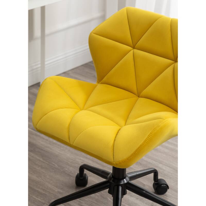 Eldon Diamond Tufted Adjustable Swivel Office Chair, Yellow