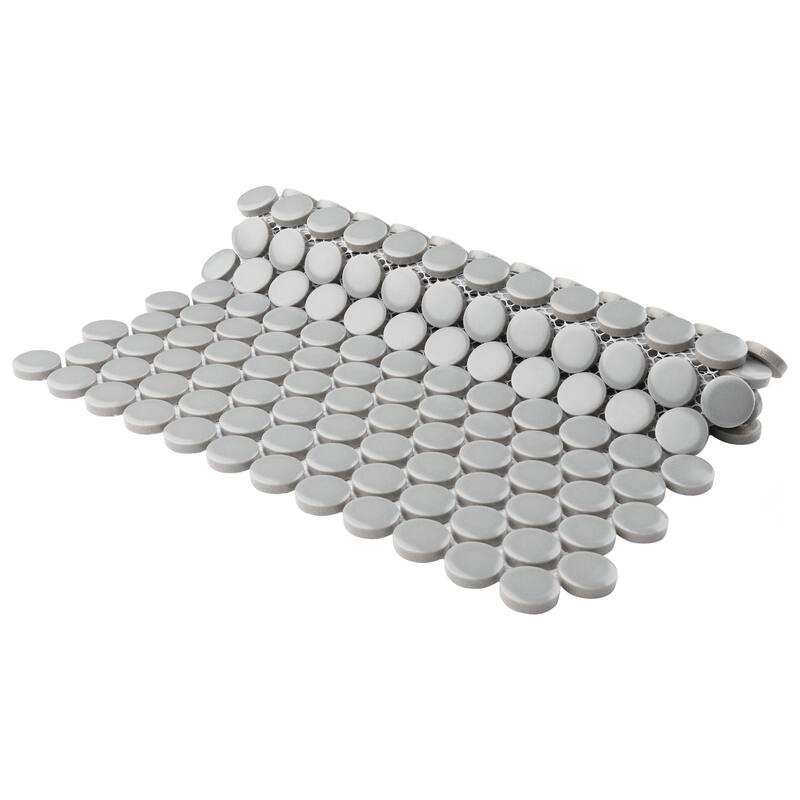 Merola Tile Metro Penny Matte Light Grey 9-3/4" x 11-1/2" Porcelain Floor and Wall Tile