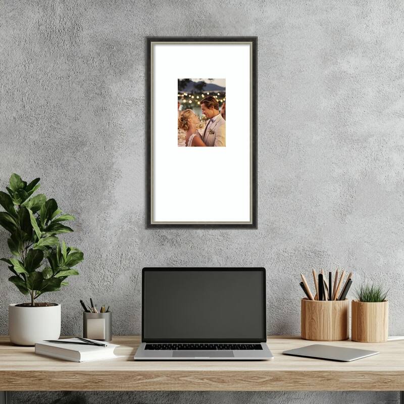 Theo Black Silver Narrow Framed Picture Frame, Photo Frame